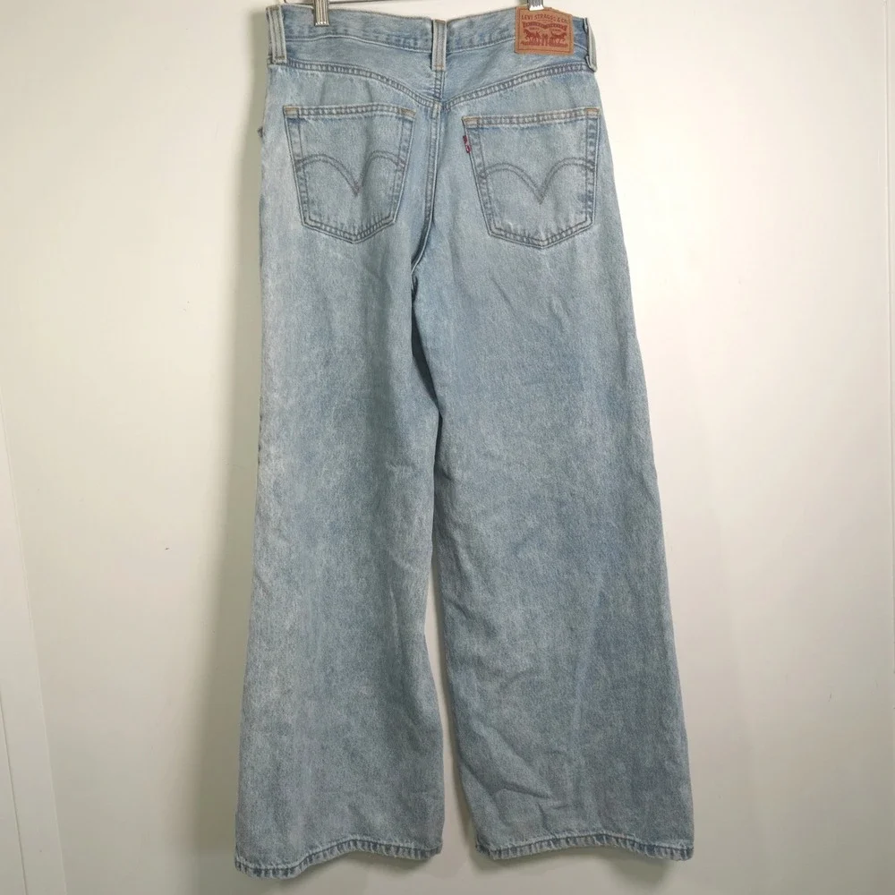Levi's '94 Baggy Wide Leg Jeans Women 28 Light Wash Blue Denim Mid Rise Retro - Picture 5 of 10
